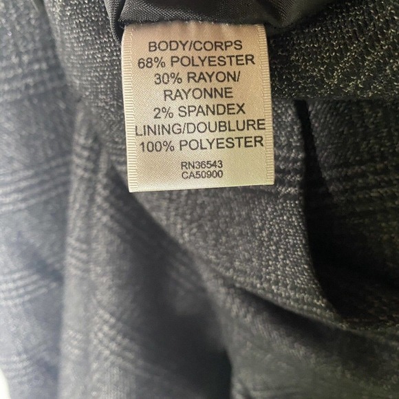 Van Heusen Studio Womens Mini Skirt Sz 14 Faux Wrap Gray Plaid Lined Stretch - Picture 6 of 8